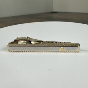 Vintage Burberrys Gold Tone Tie Bar Clip Mens One Size Logo Accessory Designer